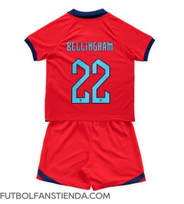 Inglaterra Jude Bellingham #22 Segunda Equipación Niños Mundial 2022 Manga Corta (+ Pantalones cortos)